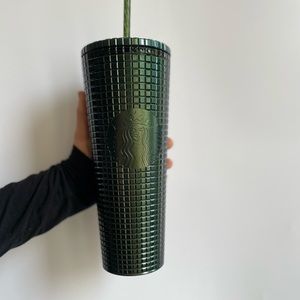 Starbucks green grid tumbler